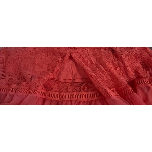 Torrid Button Front Lace Coral Maxi Dress NWT Size 10/M-L and 1X/14-16 - Picture 10 of 16